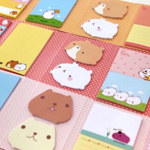 Cartoon Animals 6 Folding Memo Pad Sticky Notes Bookmark Stationery Notepad Cute