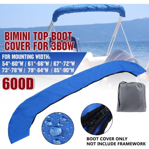 600D 3 BOW Bimini Top Boot Cover No Frame Boat Cover Waterproof Anti UV Boat Cover Dustproof Marine Cover Boat Accessories