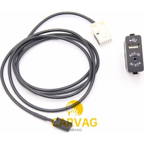 USB AUX in Plug Socket Harness For BMW E60 E63 E64 E65 E66 E81 E82 E87 E88 E70 E90 E91 E92