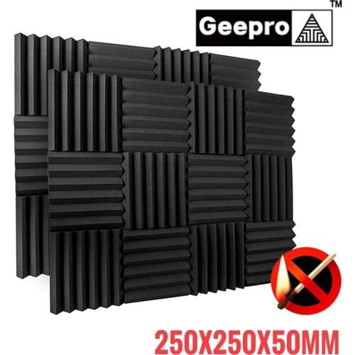 Geepro 25x25x5cm Soundproofing Foam Studio Acoustic Foam Wedges Soundproof Absorption Treatment Panel Noise Isolation for Studio