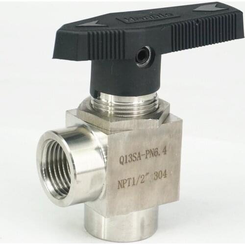 1/2" NPT Female 304 Stainless Steel Elbow Equal Shut Off Ball Valve Water Gas Oil 915 PSI