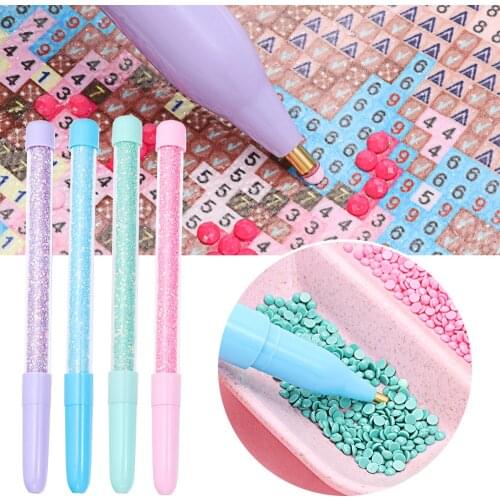 1PC DIY Crafts Sewing Embroidery Tool 5D Round Diamond Point Drill Pen Painting Cross Stitch Crafts Sewing Accessories Supplies