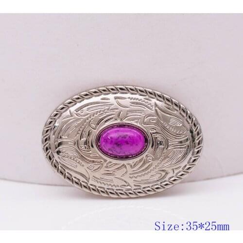 10X 35X25MM Western Bling Silver Purple Turquoise Engraved Saddle Tack Belt Prairie Dust Oval Conchos