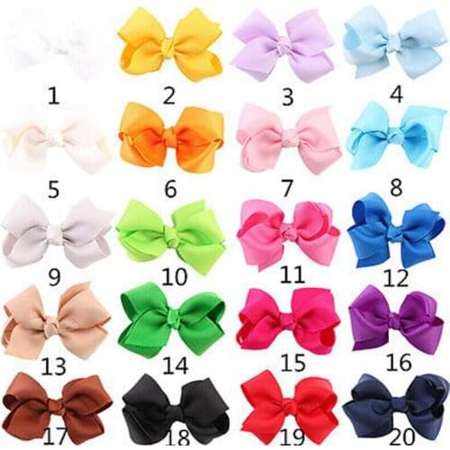 20pcs 3 Inch Large Hairbow Band Baby Girls Hair Bows Grosgrain Ribbon With Clips Cosplay Dancing Performance Head decoration