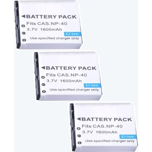 3Pcs NP-40 NP40 Camera Rechargeagle Battery for Casio EXZ30/Z40/Z50/Z55/Z57/Z750 EX-P505/P600/P700 PM200 NP 40 NP40 CNP40
