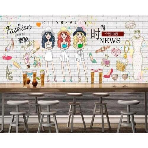 Beibehang papel de parede 3d Kids room wallpaper nostalgic youth cartoon girl 3D photo wallpaper wallpaper for walls in rolls