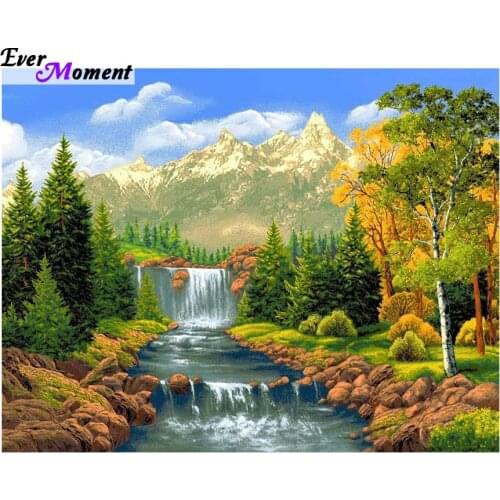 5D Diamond Embroidery Landscape Waterfall DIY Diamond Painting Diamond Mosaic Crafts Gifts Diamond Pattern Rhinestones ASF521