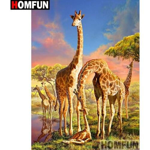 HOMFUN Full Square/Round Drill 5D DIY Diamond Painting "deer" Embroidery Cross Stitch 5D Home Decor A07056
