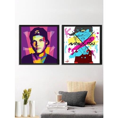 Avicii DJ Portrait Poster Decor Prints Home Art Silk Room Gift Wall Stiker