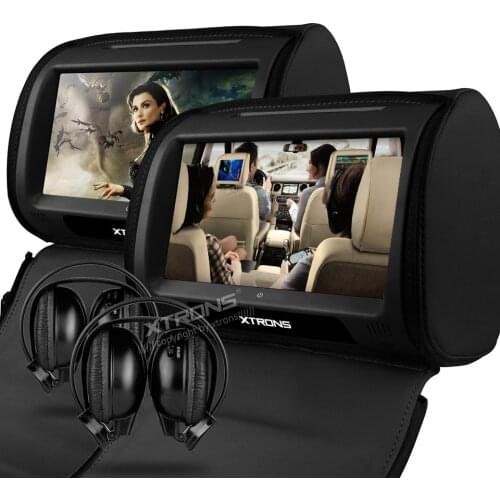 2x9" Headrest Car DVD Player Support 32 Bits Games Cover With Zipper Built-in IR FM Seatback Digital Touch Screen Pillow Monitor