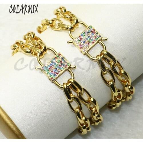 4Pcs S clasp bracelets double chain Clasp bracelet fashion jewelry for women bracelets accessories gift 50678