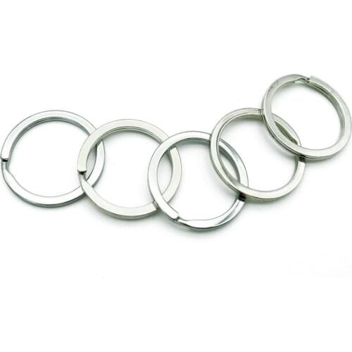 Epackfree 50Pcs Metal Flat Split Key Nickel plated Chains Rings for Home Car Keys Attachments (Three Sizes)