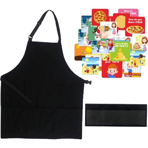 DIY Story Teaching Apron Picture Book Teaching Apron Interesting Toys with Cards Storage Pocket for Children Teacher