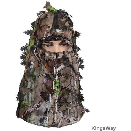 Camouflage Face Mask 3D Leaf Stereo Hunting Mask Hat Camo Face Mask