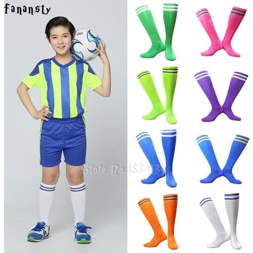 Soccer Socks Boys Girls Knee-High Football Socks Sports Kids Top Quality Antiskid Breathable 1 pairs durable soft same size