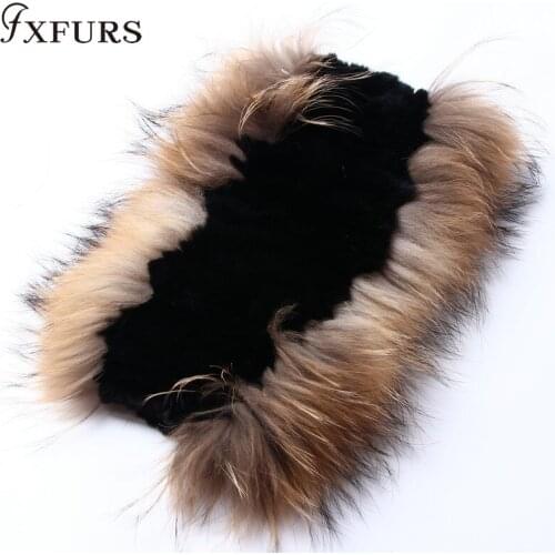 FXFURS 2020 New Rex Rabbit Fur Scarf Women Silver Fox Fur Mufflers Winter Warm Fur Wraps Female Neckwears Russian Fashion Rings