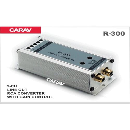 High to Low Output Converter w Gain Control 2-Channel Speaker Wire to RCA Output