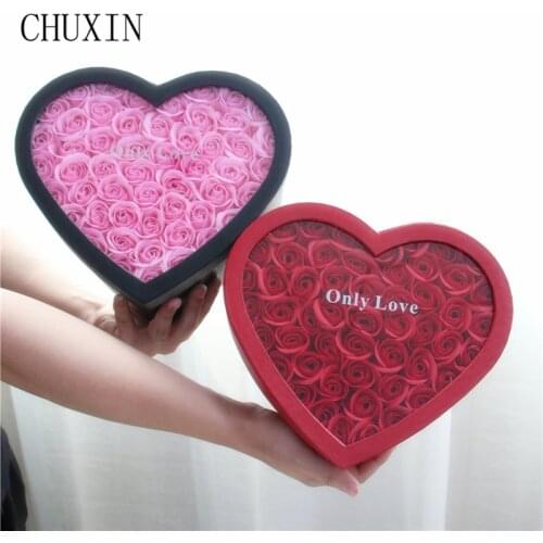 Creative Big Love Gift Box Soap Flower+Box Packing Set Artificial Rose Gift Boxes Valentines Day Mothers Day Birthday Gift