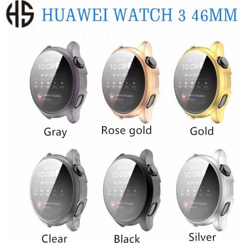 Hot New For Huawei Watch3 Watch3 Pro Protection Cover Case Soft Tpu Electroplating Full Cover Watch Case 46mm 48MM