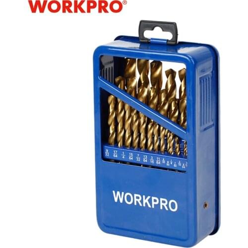WORKPRO 29PC Titanium Drill Bit Set Multifunctional Drill Bit Set With Metal Case Portable Power Accessories Set