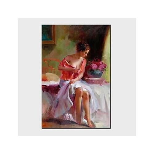 One Piece Hand Painted Modern People Canvas Painting Home Decor People Oil Painting on Canvas-People canvas Wall art for bedroom