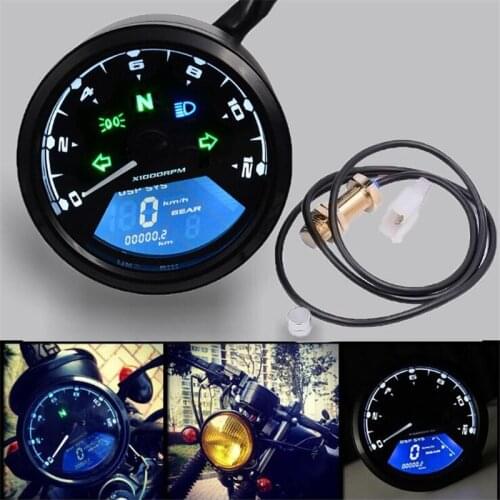 Motorcycle Panel Speedometer Night Vision Dial Odometer LED Multi-function Digital Indicator Tachometer Fuel Meter