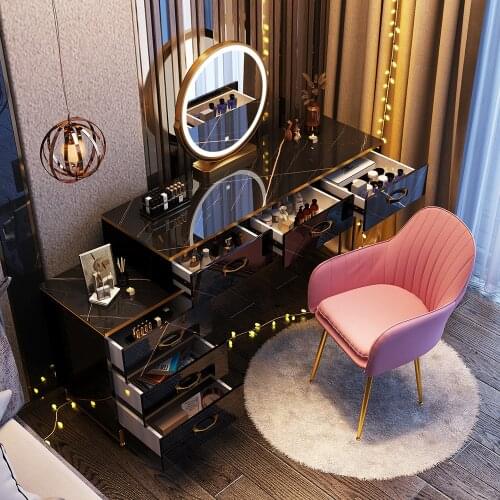 Light Luxury Nordic Dresser, Contemporary and Contracted Small Family Model Bedroom Dresser Multi-function Receive Ark Metal