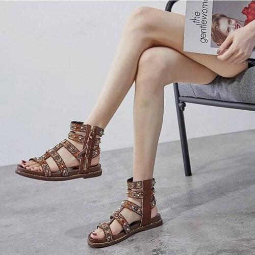 Summer Roman Retro Wild Student Platform Sandals Fairy Style Flat Sandals Women De Tacon Sandals Women