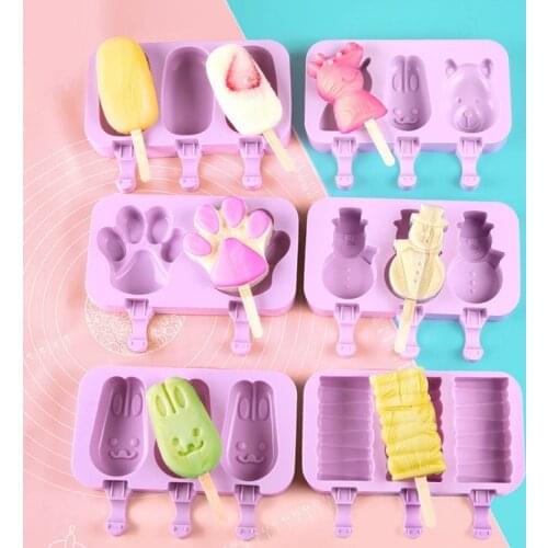 Silicone Popsicle Mold Ice Cream Mould Summer DIY Homemade Ice Cube Tray Ice Pop Block Freezer Fruit Juice Dessert Maker Tool