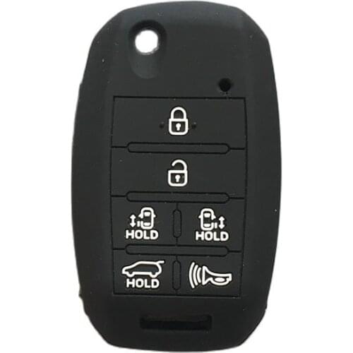 Silicone rubber car key cover case for KIA grand carnival Sorento Sedona MPV 6button key