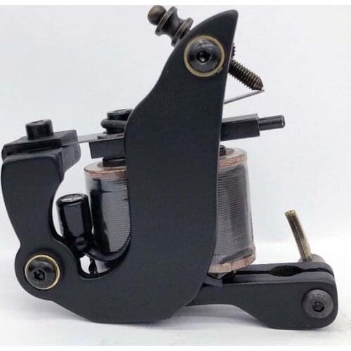 Precise Cast-iron Tattoo Machine 10 Warp Coils Tattoo Machine For Liner Shader Handmade Tattoo Gun Free Shipping TM-1130