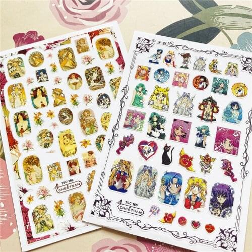 TSC-165-193 Beautiful girl 3D Back glue Nail decal Nail sticker Nail decoration Nail art Nail ornament