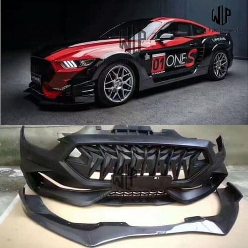 High quality FRP Unpainted Car body kit Front bumper Carbon fiber Front lip For Ford Mustang Limgene ones body kit 15-18