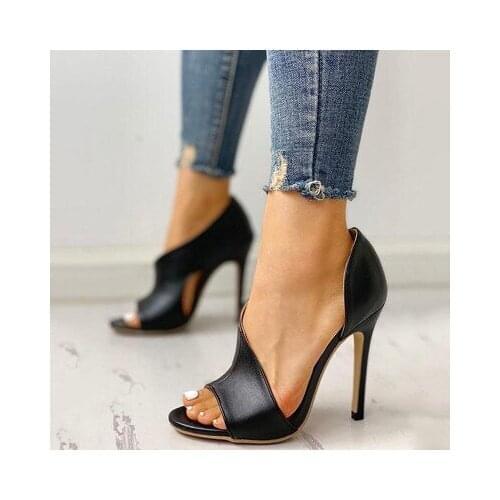 Explosive styles of womens shoes fashionable and versatile sandals high-heeled comfortable leather shoes durable and trendy new