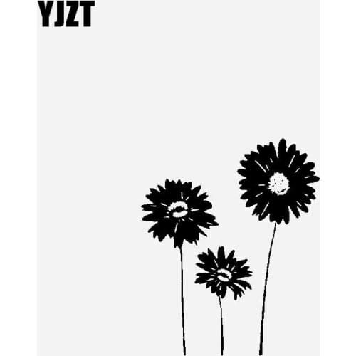 YJZT 14CM*16.9CM Creative Design Car Sticker Vinyl Decal Sunflowers Revolving Around The Sun Black/Silver C23-0426