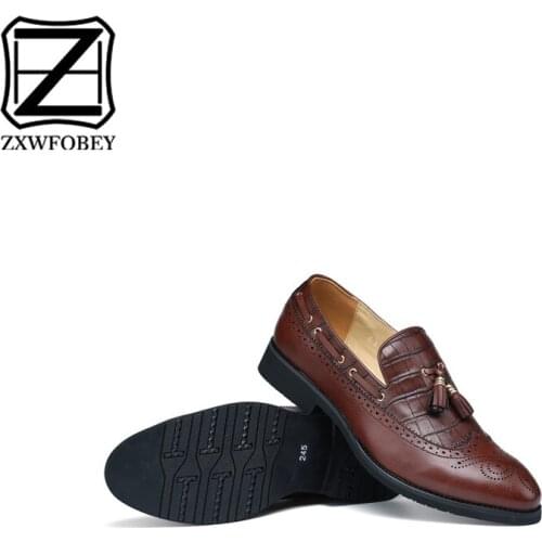 ZXWFOBEY Shoes Men Oxfords 2019 Mannen Italië Jurk Schoenen Business Trouwschoenen Voor Man Grote mate