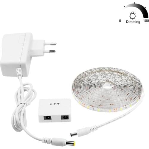1m-5m Hand Sensor Wave Strip With EU US Adapter Dimmable LED Light for Kitchen DC 12V IR Hand Sweep Control Lighting for Cabinet