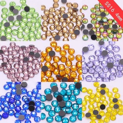 1440p DMC ss16 4mm color Iron on hotfix crystal rhinestones Hot fix glue flat back strass stone for clothes dancing dress decora
