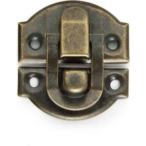 2PCS/Lot Antique Bronze Decorative Hasp Latch Buckle Small Jewelry Wooden Wine Box Hasp Latch Lock with Screws, 27x29mm