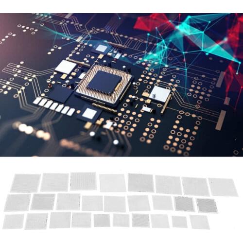 27Pcs Stainless Steel For BGA Universal Stencils Reballing Reball Rework Net Heated Template Set Tin Plant For Desktop Laptop