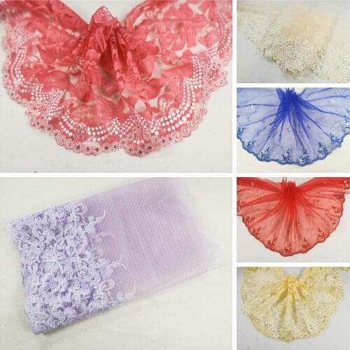 3Meters 17--26cm Multicolor Mesh Embroidery Lace Trim Handmade DIY Needlework Sewing Doll lace Dress Clothing Material 150