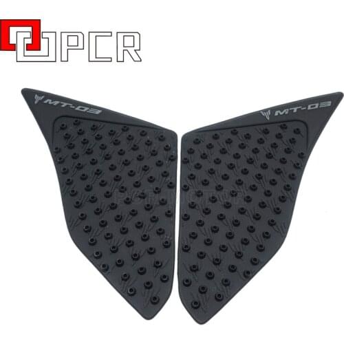 3D Motorcycle stickers Tank Traction Side Pad Gas Fuel Knee Grip Decal Black For Yamaha MT03 MT 03 MT-03 2015 2016