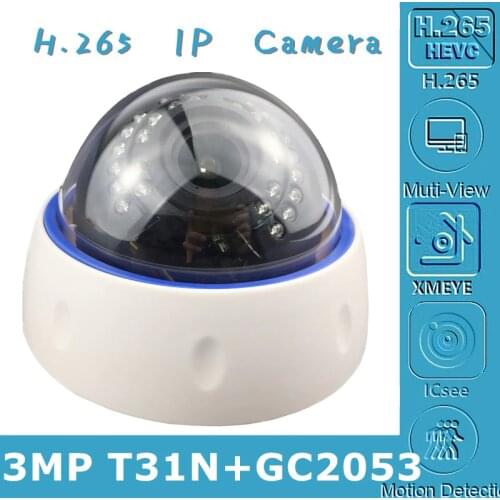 3MP IP Ceiling Dome Camera 2.8-12mm Manual Zoom T31N+GC2053 2304*1296 Onvif Infared IRC Motion Detection Radiator NightVision