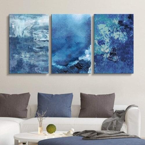 5D DIY Diamond Painting Abstract Blue Artworks,3pcs,Cross Stitch, 3D,Diamond Mosaic,needlework,Diamond Embroidery,Gift,Picture
