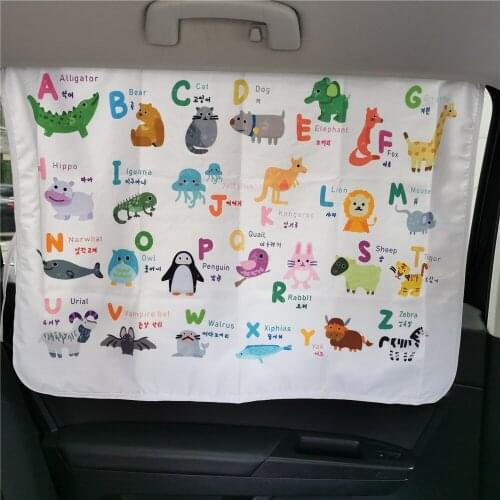 70x50cm Cartoon Car Curtain with Net Pocket Car Window Sunshade Cover UV Protection Suction Cup Cars Sun Shade Sun Visor