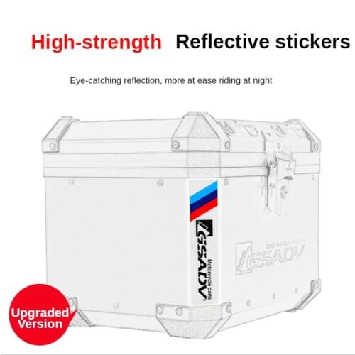 GSADV Motorcycle Aluminum Side Box Reflective Sticker Waterproof Trunk Motorcycle Travel Refit Warning Car Stickers and Decals