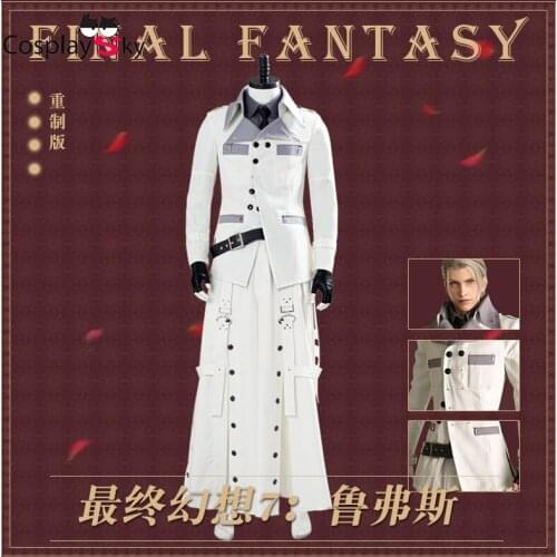 Anime Final Fantasy 7 Remake Rufus Shinra Battle Uniform Daily Dress Full Set Cosplay Costume Men Halloween Free Shipping 2020