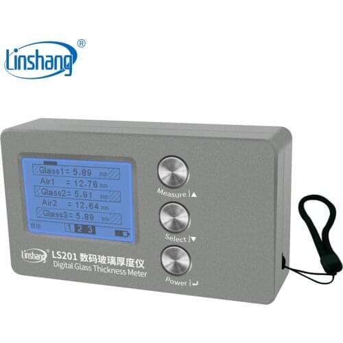Linshang LS201 Digital Glass Thickness Meter single side laser measure insulated double triple pane glass air space IG thickness