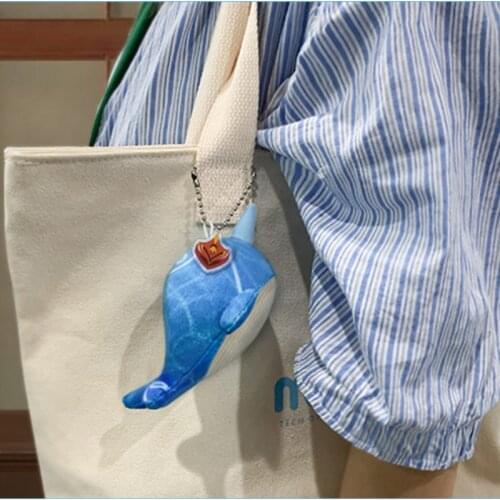 Game Genshin Impact Whale Cosplay Decoration Plush Pendant Chain Keychain Doll Toy Gift Prop Gift Hallowen Party