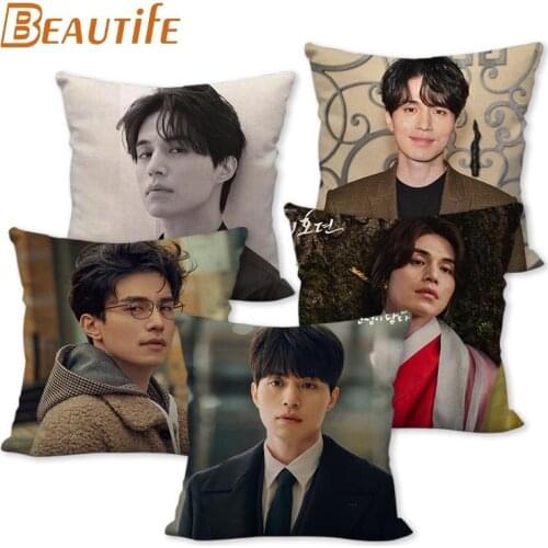 Custom Lee Dong Wook KPOP Pillowcase Wedding Decorative Cotton Linen Pillow Case For Home Pillow Cover 45X45cm One Side